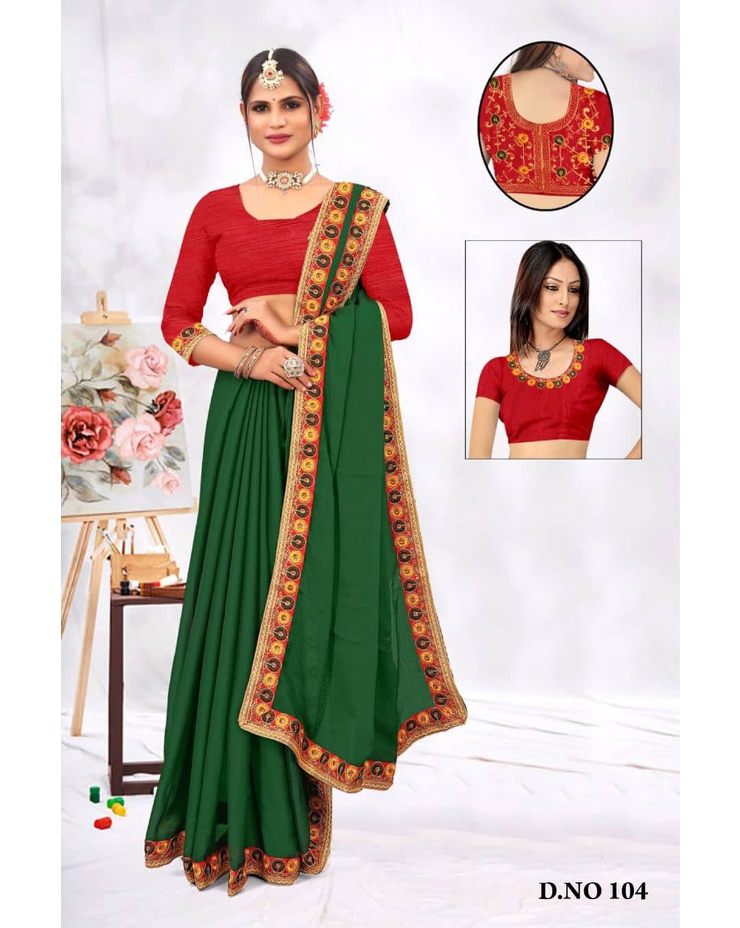 Chiffon Solid Regular Saree
